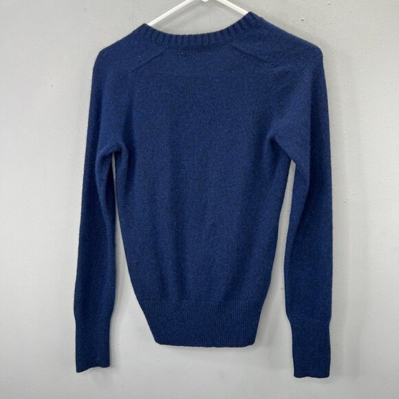 J Crew Cashmere Wool Sweater XS Blue V Neck Pullover Cozy Soft Long Sleeve - Picture 3 of 5